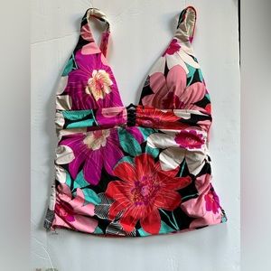 La Blanca bathing suit top floral nwt sz 10